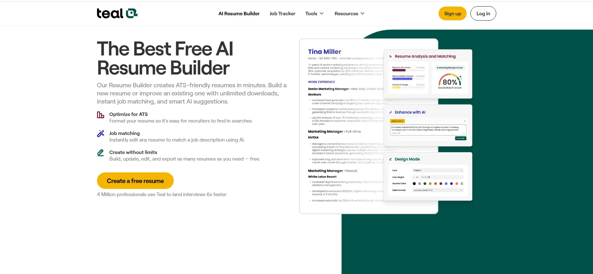 Teal Resume Builder