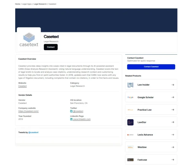 Casetext: AI Legal Assistant for Advocates & Legal Firms